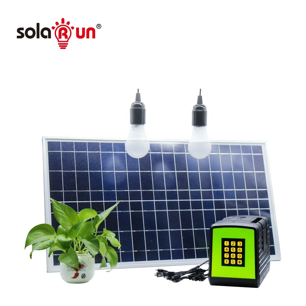 30W 18V Solar Panel System with 12.8V 6Ah LiFePO4 Battery for Home Lighting & Phone Charging - Solarrun