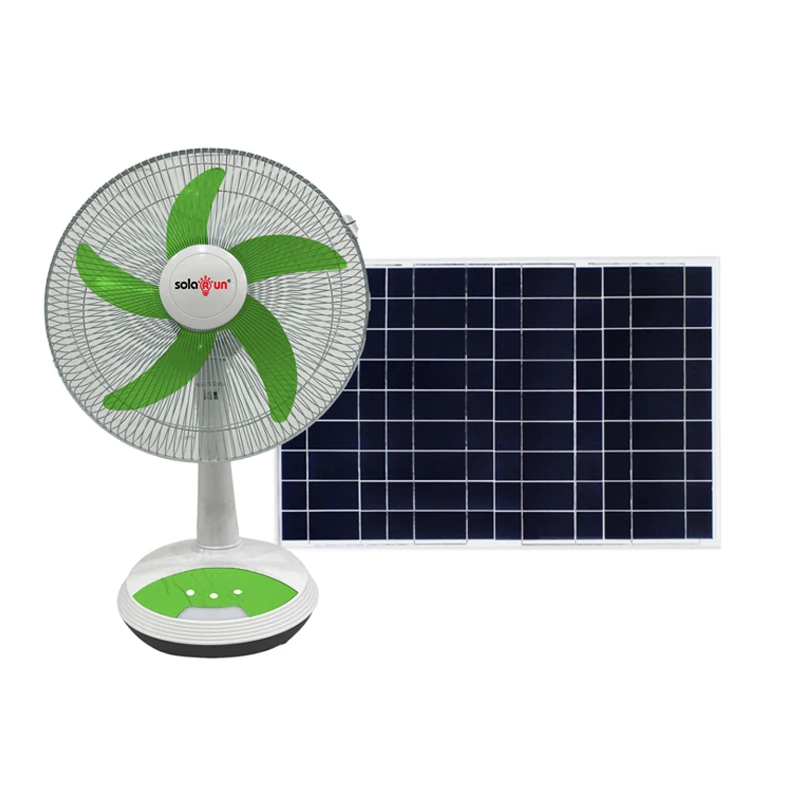 Big Capacity Lithium-ion Battery Rechargeable Solar Fan - 16-inch Portable by Solarun