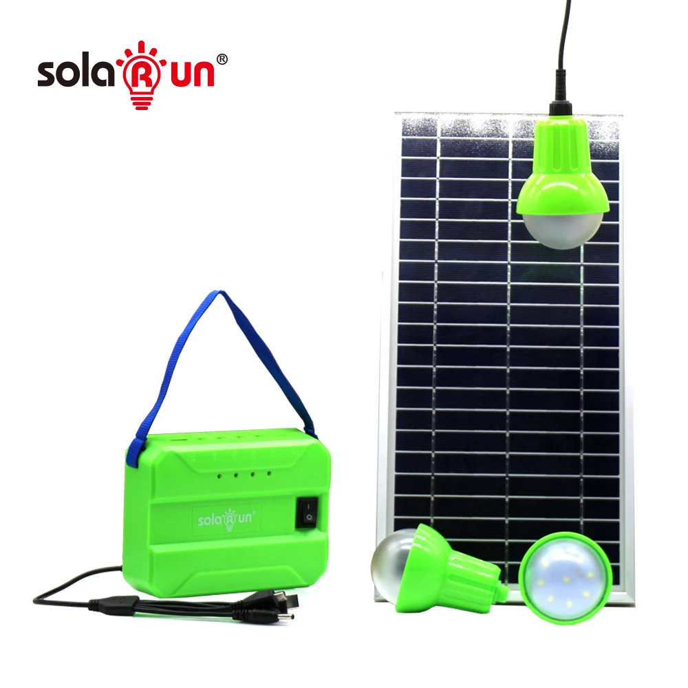 Portable Solar Home System with 6W Panel - Home Lighting & Phone Charging Kit by Solarun