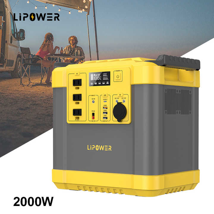 Portable Power Station 2000W LiFePO4 Battery Off-Grid Solar Generator for Outdoor & Emergency Backup Lipower