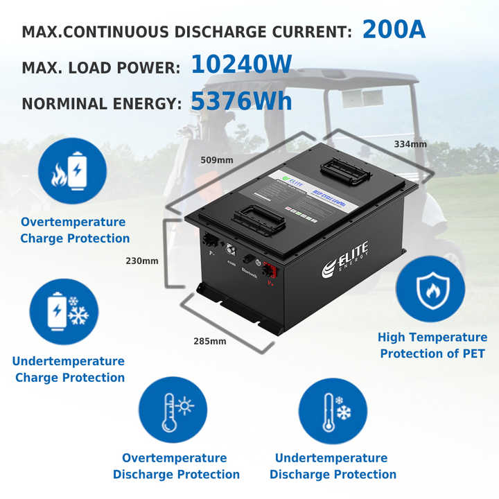 48V Lithium Ion Battery 105Ah Golf Cart Conversion Kit with LCD Touch Elite
