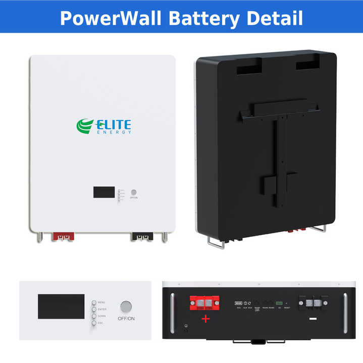 48V 51.2V 100Ah Wall Mounted Lithium Ion Battery Pack LiFePO4 BMS 48 Volt 5Kwh Powerwall for Home Energy Storage Solar System