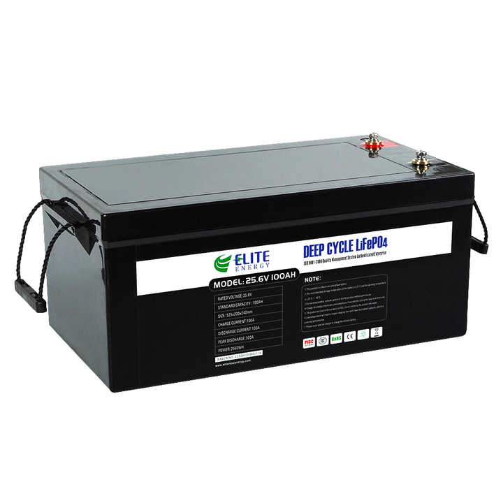 24V LiFePO4 Battery Pack 25.6V 100Ah Long Cycle Life for Solar Energy Storage Systems