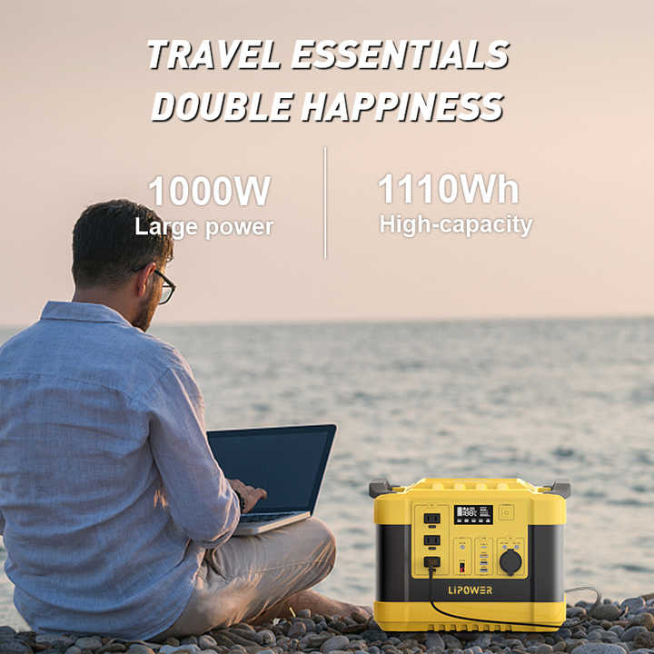 Portable Power Station 1000W 2000W Fast Charge LiFePO4 Battery Solar Generator for Outdoor Holiday Use Lipower