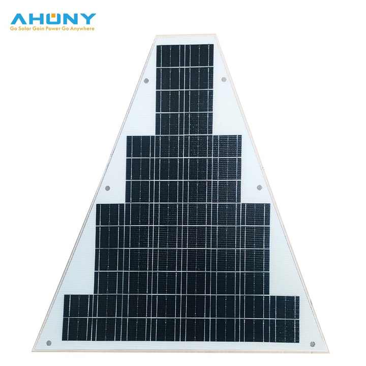 30W Trapezoidal Flexible Solar Panel 24% Efficiency Custom Marine Floating Deck Application AHONY