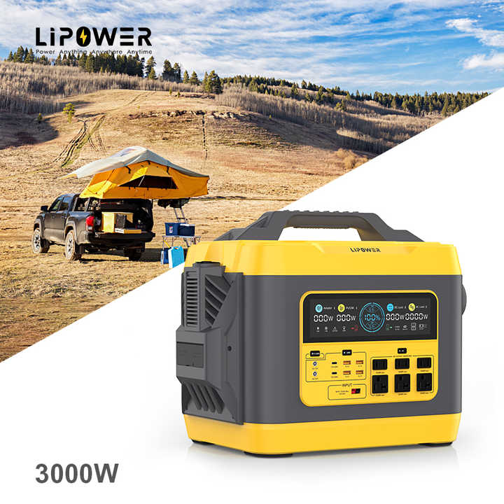 Portable Power Station 3000W Fast Charging LiFePO4 Battery for Camping and Home Use Lipower