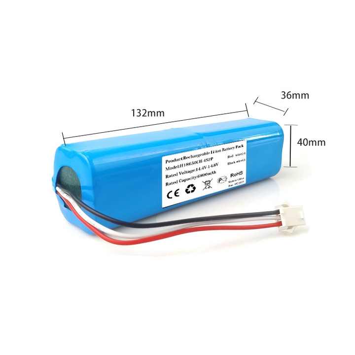 Rechargeable Lithium Ion Battery Pack 6800mAh INR18650 M26-4S2P 14.8V High-Capacity Power Solution for Robot Vacuum Cleaners SUNBOND
