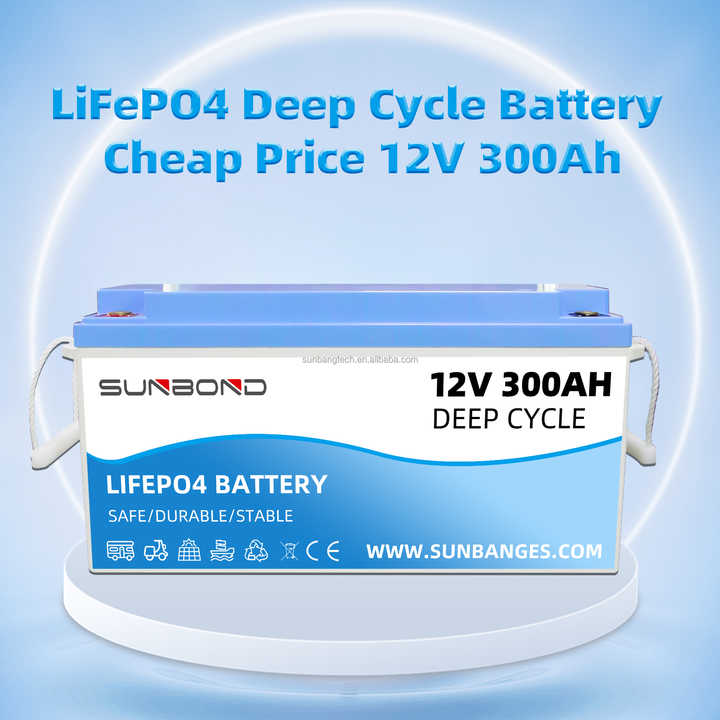Rechargeable 12.8V LiFePO4 Battery Pack 12V 100Ah 200Ah 300Ah Long Cycle Life for Solar Energy Storage Systems SUNBOND