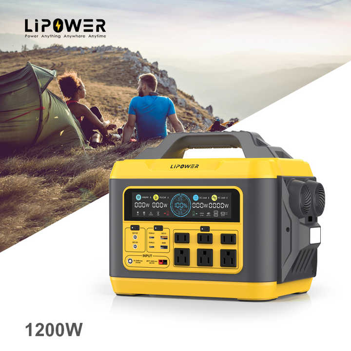 Portable Power Station 1200W LiFePO4 Battery 1110Wh Solar Energy System for Outdoor Backup Power Supply Lipower