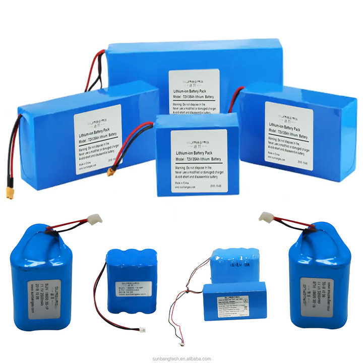 Customizable 7.4V 11.1V 12.8V 14V 22.2V 24V 32V 48V 52V 60V 72V 90V Lithium Ion Battery Pack High-Cycle Life for Solar Storage Golf Carts and Electric Vehicles SUNBOND