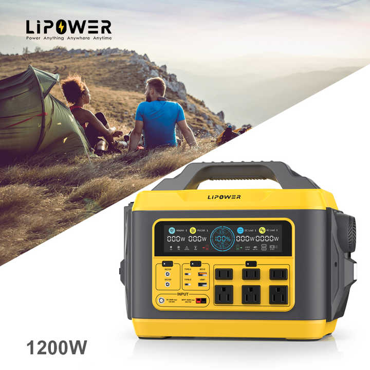 Portable Power Station 1200W 1110Wh LiFePO4 Battery Solar Generator for Outdoor Home Use Lipower