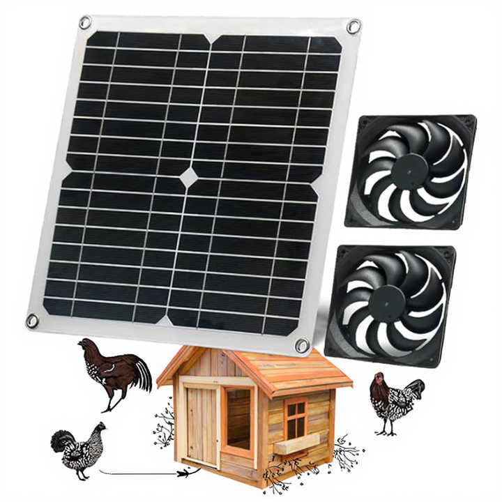 12W Solar Panel High Efficiency Monocrystalline Silicon for Outdoor Chicken Coop Dog House Greenhouse AHONY