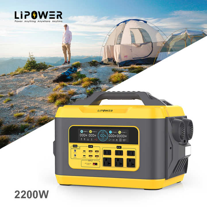 Portable Power Station 2200W LiFePO4 Battery Solar Generator for Outdoor Camping