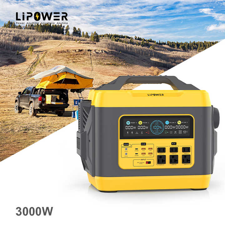 Portable Power Station 3000W Fast Charge 2Hrs UPS Function Outdoor Use Expandable Battery Packs LiFePO4 Guangdong China Lipower