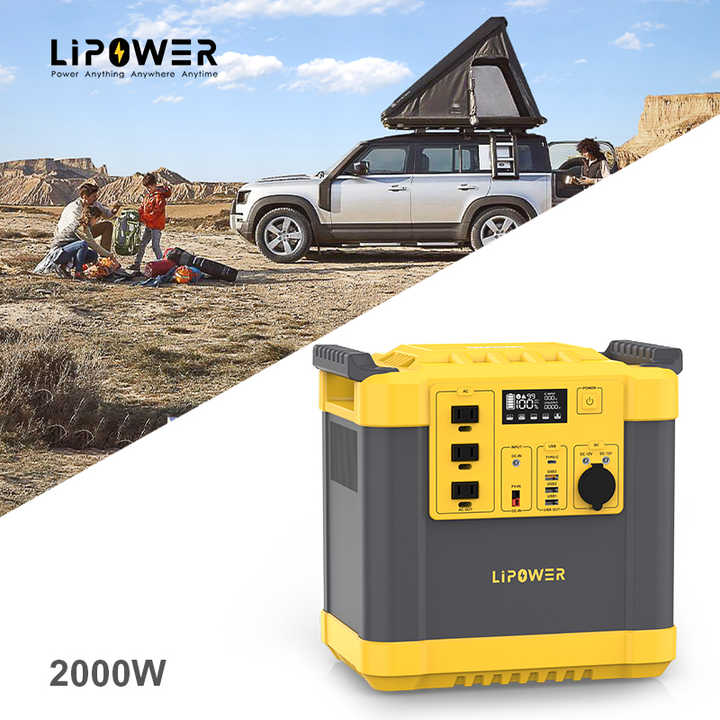 Lipower 2000W Portable Solar Power Station Lithium Battery System for Outdoor TV Fans and Lighting G2000