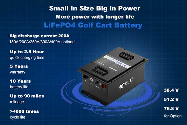 48V Lithium Ion Battery 105Ah Golf Cart Conversion Kit with LCD Touch Elite