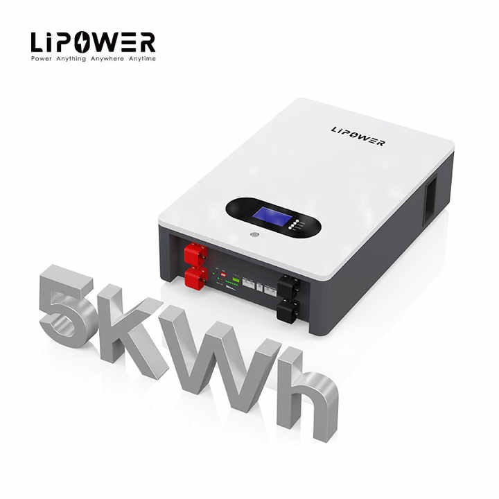 Wall Mounted Battery 51.2V 100Ah LiFePO4 5KWH 10KWH Off-Grid Energy Storage System LIPOWER