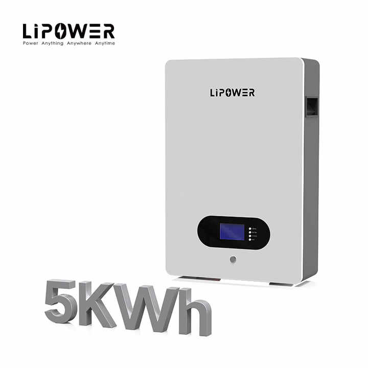 LIPOWER Lifepo4 Batteries 10Kwh 5Kwh 48V 51.2V Wall Mounted Lithium Ion Battery With BMS for Solar System