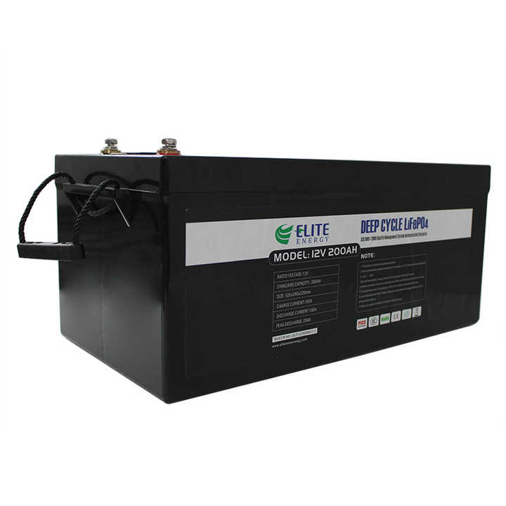 12V 200Ah LiFePO4 Battery Long Cycle Life Solar Energy Storage System for RV Marine Golf Carts Elite
