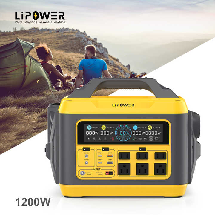 Portable Power Station 1200W 1110Wh Lithium-ion Battery for Solar Energy Systems, TV, Fans & Lights Lipower