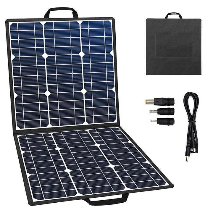 18V 100W Dual High Efficiency Foldable Solar Panel Charger Waterproof for Outdoor Camping IBC Backup Battery