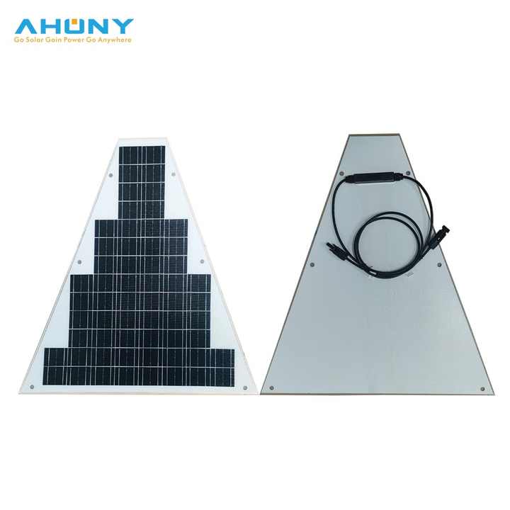 30W Trapezoidal Flexible Solar Panel 24% Efficiency Custom Marine Floating Deck Application AHONY
