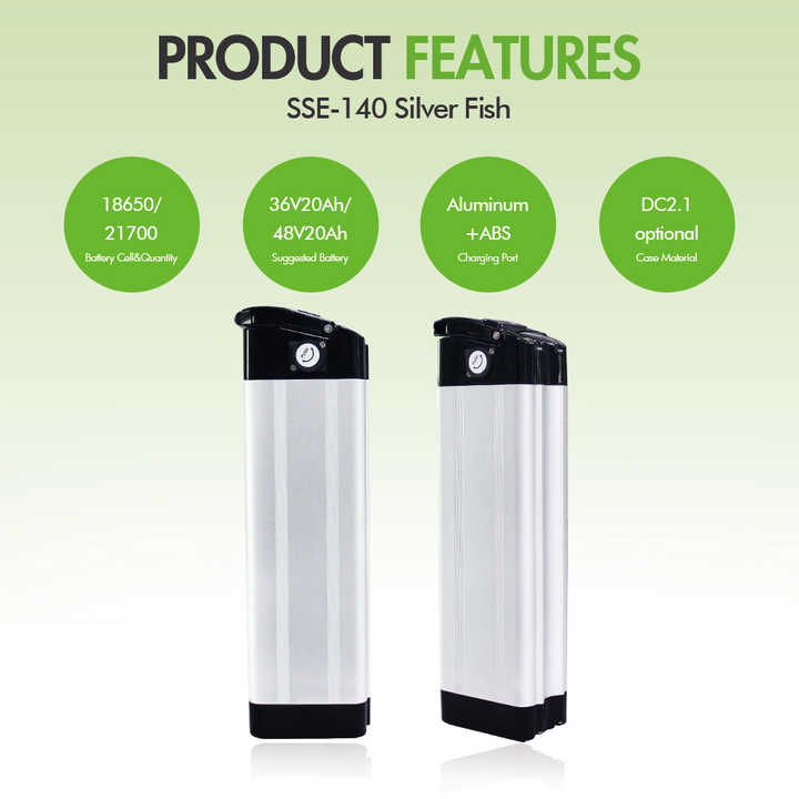 Customized Silver Fish 48V 52V 60V 10Ah 20Ah 30Ah 500W 1000W Electric Bike Battery for Golf Carts Power Tools Boats Submarines SUNBOND