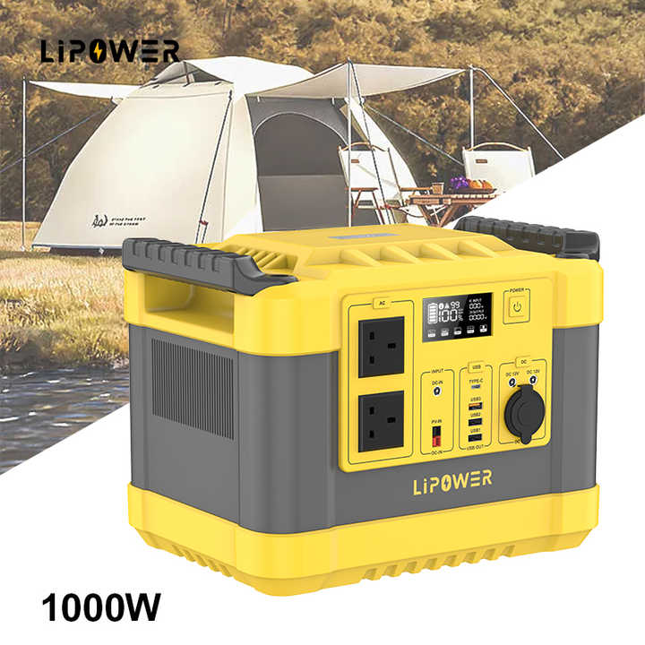 Portable Power Station 1000W 2000W Fast Charge LiFePO4 Battery Solar Generator for Outdoor Holiday Use Lipower