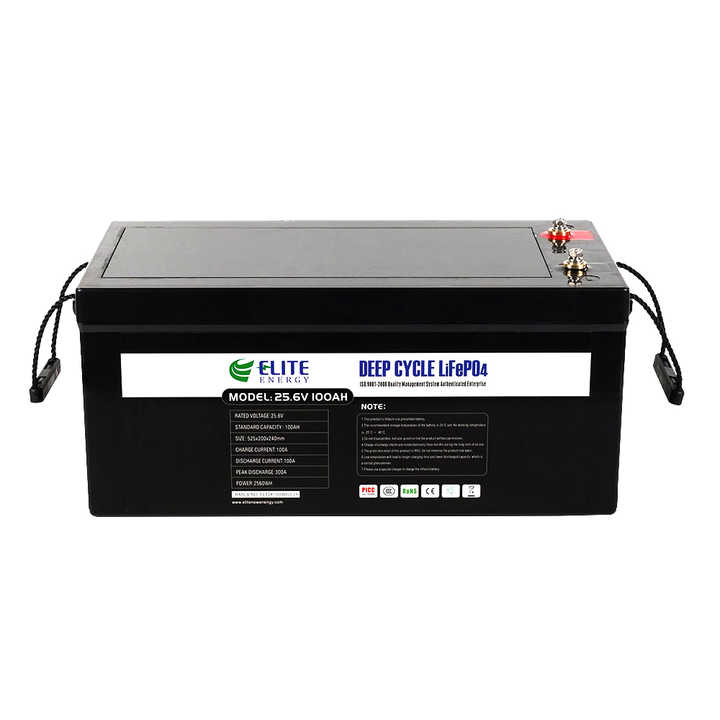 24V LiFePO4 Battery Pack 25.6V 100Ah Long Cycle Life for Solar Energy Storage Systems