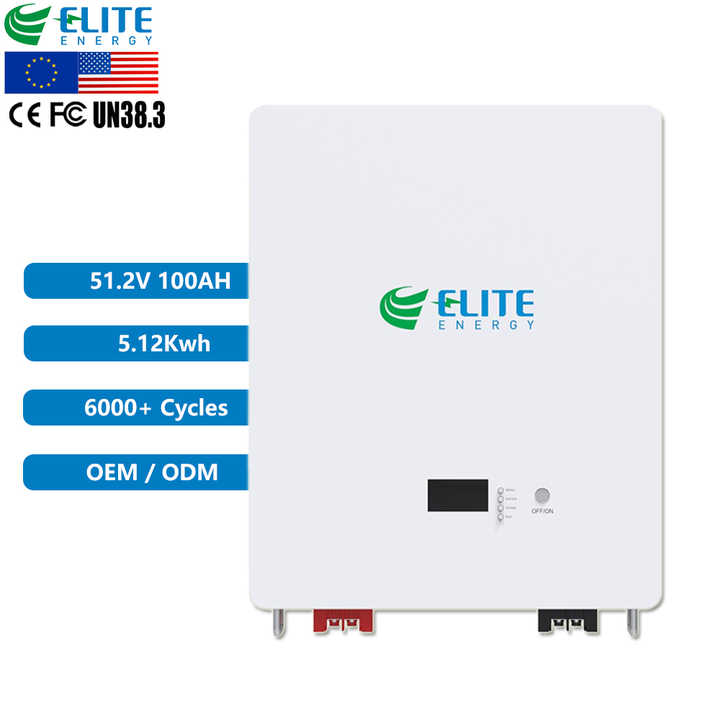 48V 51.2V 100Ah Wall Mounted Lithium Ion Battery Pack LiFePO4 BMS 48 Volt 5Kwh Powerwall for Home Energy Storage Solar System