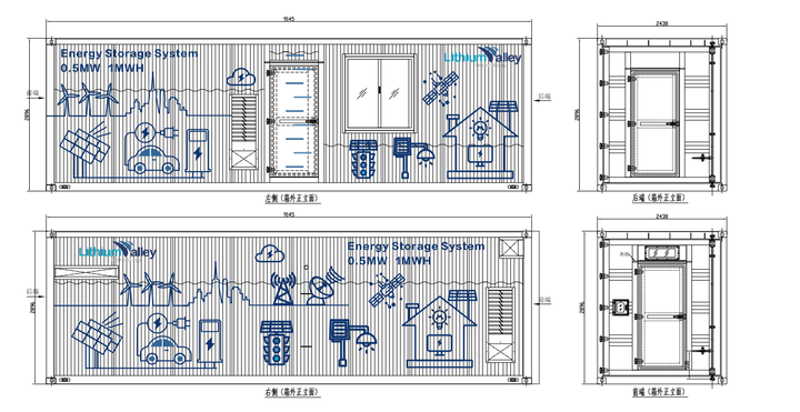 ESS 100KWh 1MWh Solar Energy Storage System Containerized Grid Off-Grid Lithium-ion Battery ESS