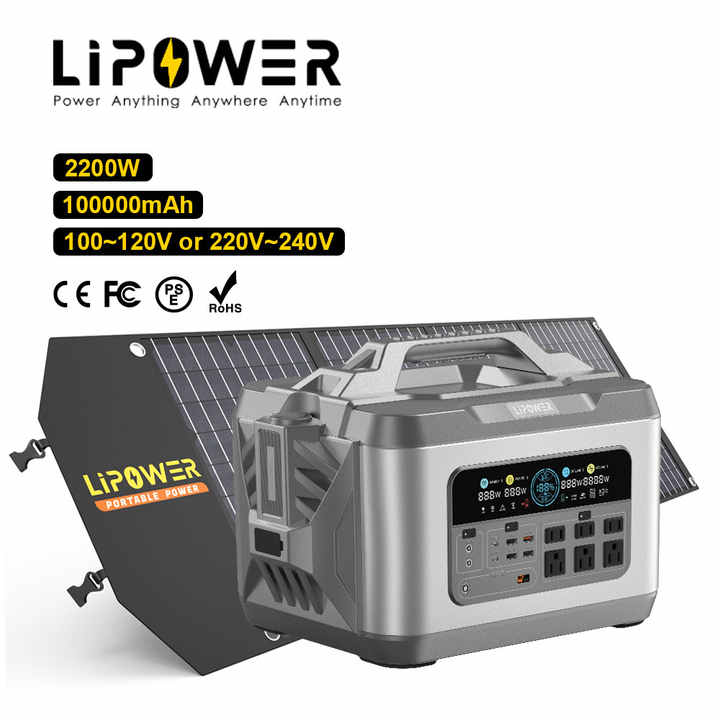 Portable Power Station 2200W Pure Sine Wave Solar Energy Storage for Home Backup & Outdoor Use Lipower