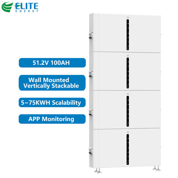 Stackable Storage System 5kWh Lithium Battery Power Wall 51.2V 48V 100Ah 200Ah 300Ah Solar LiFePO4 Battery for Household Energy Storage ELITE