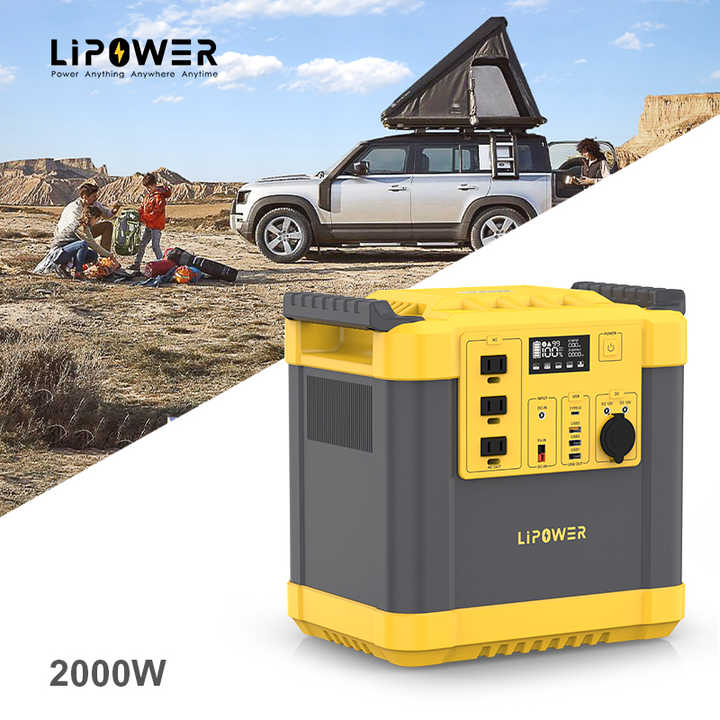 Portable Power Station 2000W LiFePO4 Battery Solar Generator Off-Grid Outdoor Use Lipower
