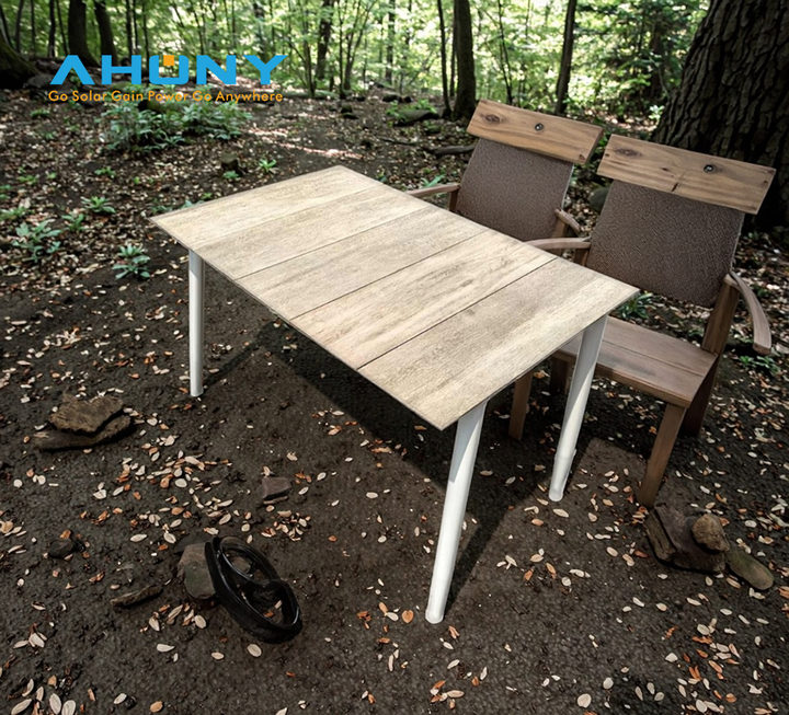 Portable Solar Powered LED Light Table 15W Quick Charging for Outdoor Picnic Camping AHONY