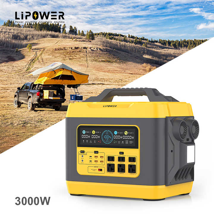 Portable Power Station 3000W 2880Wh Fast Charge UPS Function Outdoor Use LiFePO4 Battery Expandable Solar Generator Lipower