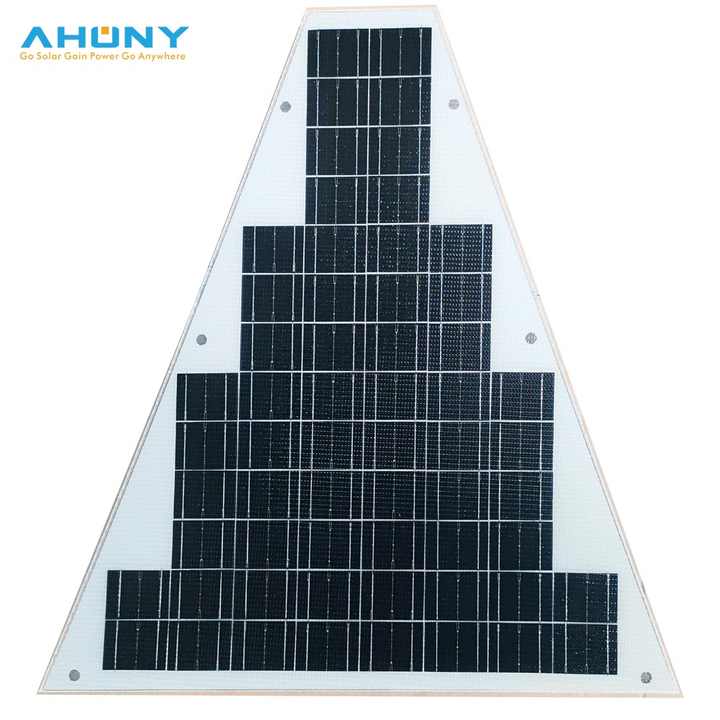 30W Trapezoidal Flexible Solar Panel 24% Efficiency Custom Marine Floating Deck Application AHONY