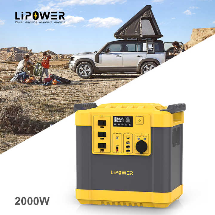 Portable Power Station 2000W 2200Wh Outdoor Emergency Energy Storage for Camping & RV Lipower