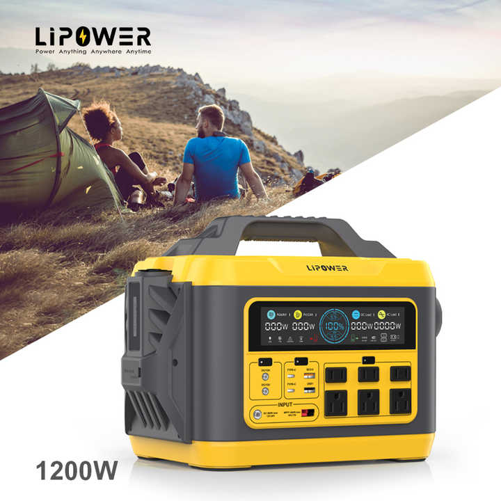 Portable Power Station 1200W 1120Wh LiFePO4 Battery Fast Charging for Outdoor Camping Lipower