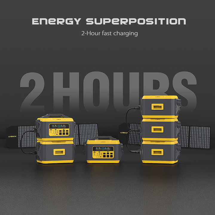 Portable Power Station 2200W LiFePO4 Battery Solar Generator for Outdoor Camping