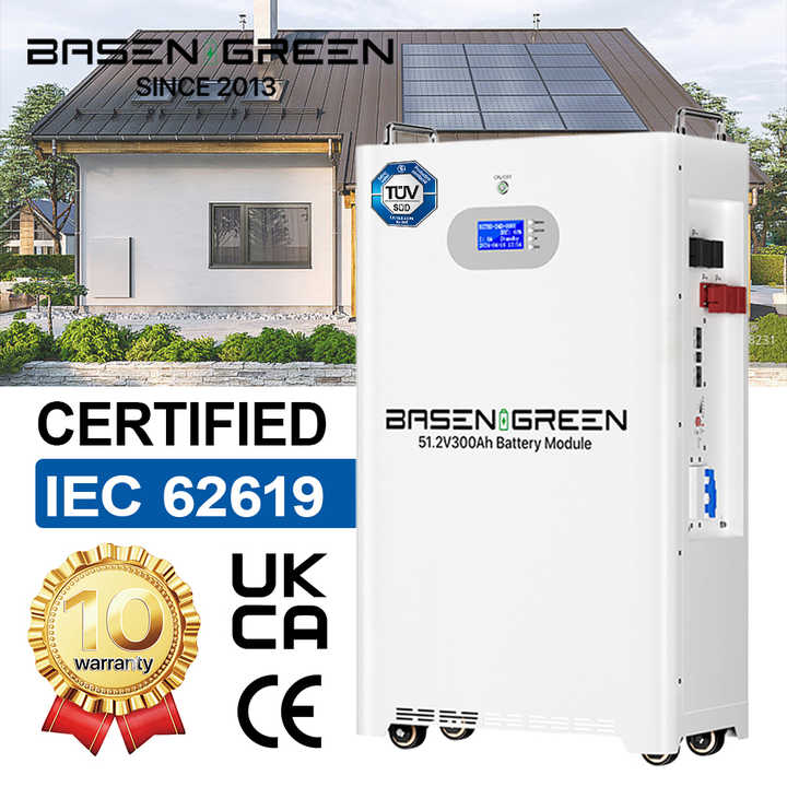 LiFePO4 Battery 11kWh 15kWh 16kWh Wall-Mounted Smart BMS Home Energy Storage System BASEN