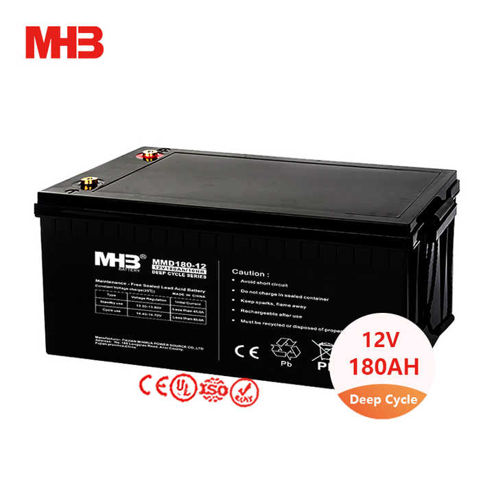 MHB MMD180-12 Solar System Power Deep Cycle 12V 180Ah Sealed AGM Battery for Energy Storage UPS Medical Equipment Wind Systems