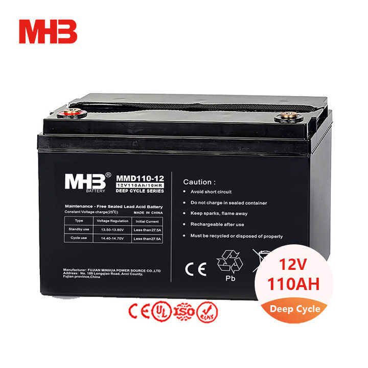 MHB MMD110-12 12V 110Ah Deep Cycle Sealed AGM Battery for Solar Storage UPS Systems
