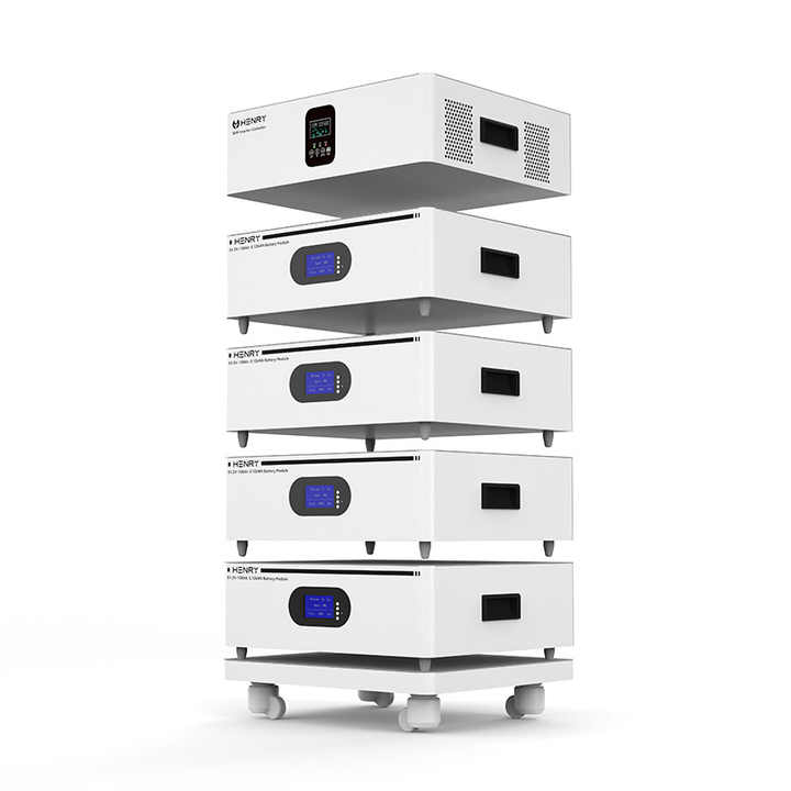 Home Energy Storage Battery System 51.2V 100Ah 5kWh-20kWh Stackable Off-Grid Hybrid Grid 5kW Inverter Controller HENRY