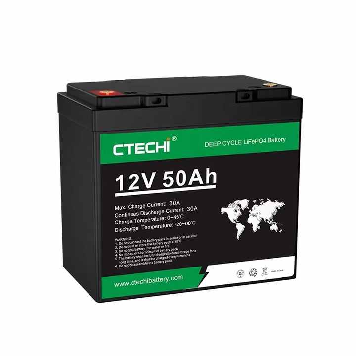 12V 50Ah 100Ah LiFePO4 Battery Pack for Solar Energy Storage Power Systems CTECHi