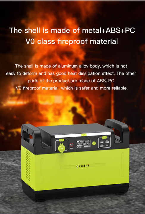 Solar Generator 1500W High Capacity Emergency Backup Power Station UPS Battery Portable Camping Use CTECHI