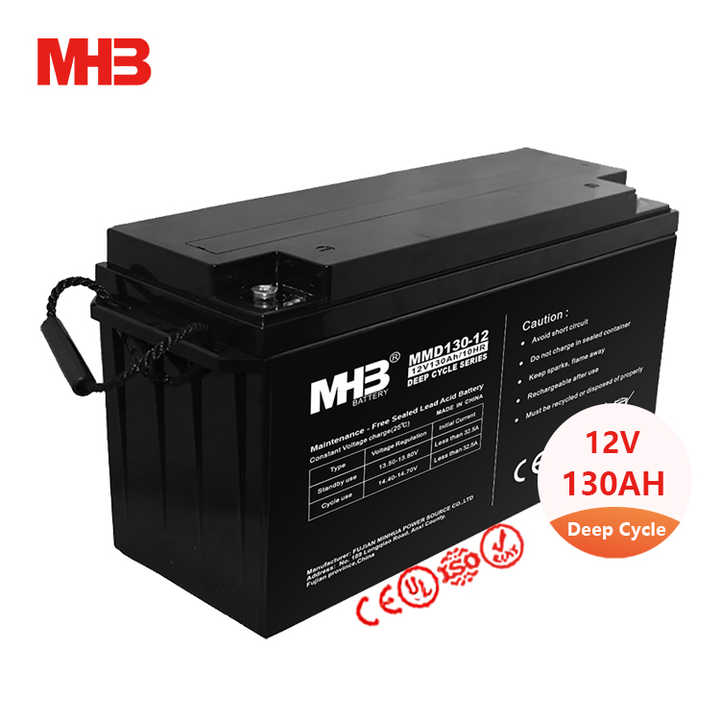 MHB MMD130-12 Storage System AGM Lead Acid Deep Cycle Solar Battery 12V 130Ah for Electric Power Systems Energy Storage Solutions