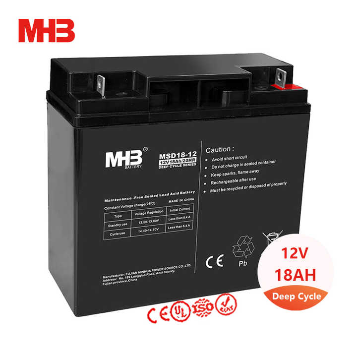 Rechargeable Inverter Solar Light VRLA Deep Cycle Battery 12V 18Ah for Energy Storage and Power Systems MHB