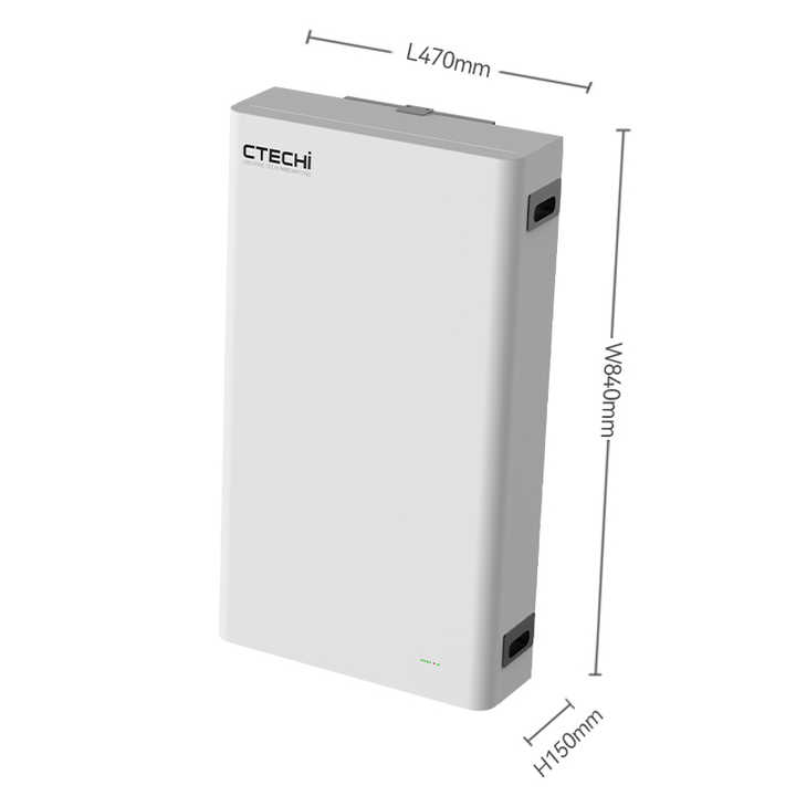48V 50Ah 51.2V 100Ah 200Ah 2.5kWh 5kWh 10kWh Power LiFePO4 Wall-Mounted Solar Lithium Battery for Home Energy Storage System CTECHi