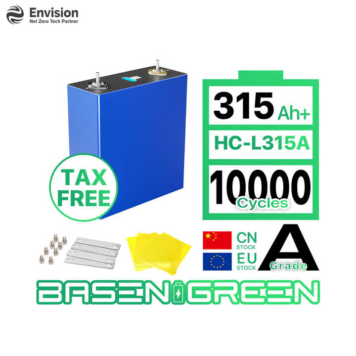 EU Stock Envision AESC 314Ah 280Ah Lithium Iron Phosphate Rechargeable LiFePO4 Prismatic 3.2V 315Ah Battery Cell for Solar Energy Storage Golf Cart EV Systems Basen